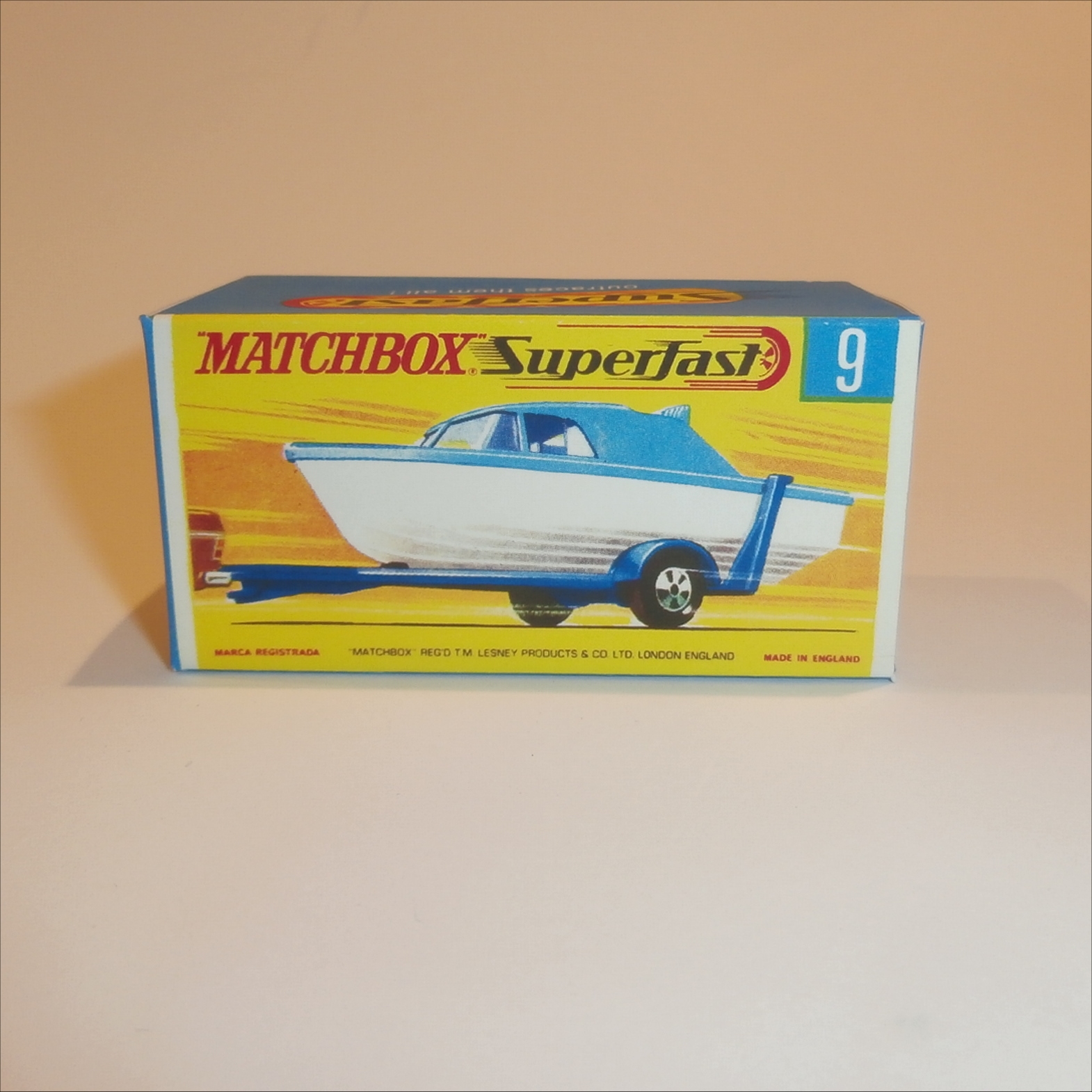 Matchbox Lesney No 48 Boat with Trailer   Repro D style Empty Box 