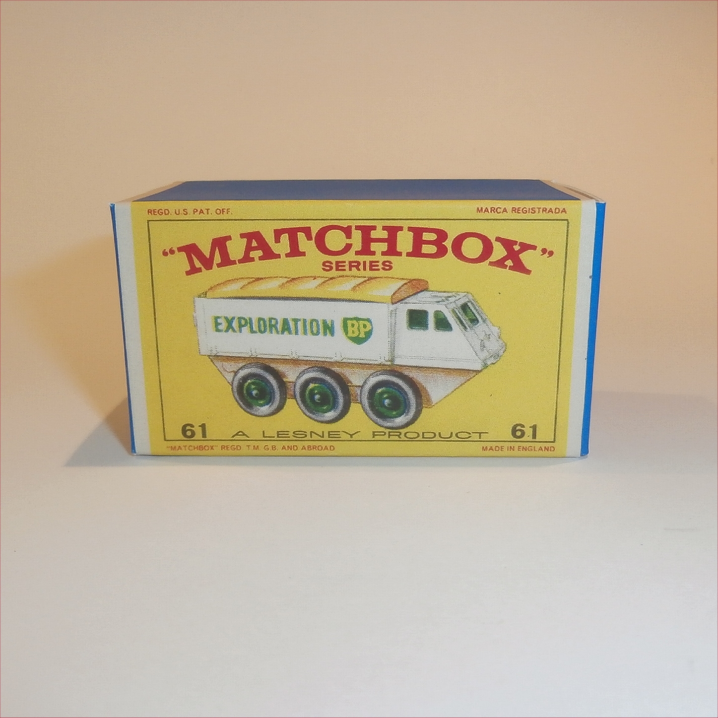 Matchbox Lesney  8 c Caterpillar Tractor Empty Repro D Style Box 