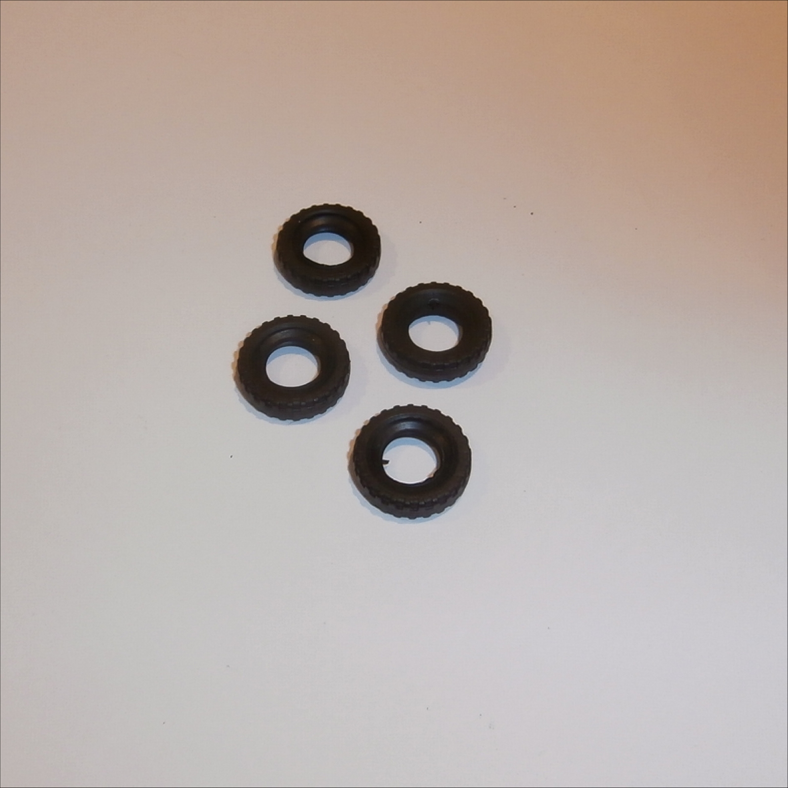 4 DINKY TOY TIRES- 15mm BLOCK TREAD black **MORE TYPES IN STORE** 