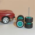 Custom Wheel Set 5-spoke Green 11mm Matchbox Superfast Hot Wheels