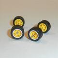 Custom Wheel Set 5-spoke Yellow 11mm Matchbox Superfast Hot Wheels