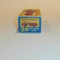 Matchbox Lesney 29 c Fire Pumper Truck Repro Box