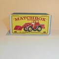 Matchbox Lesney 69 b3 Hatra Tractor Shovel Orange w/Yellow Hubs Repro Box