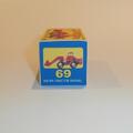 Matchbox Lesney 69 b3 Hatra Tractor Shovel Orange w/Yellow Hubs Repro Box