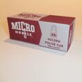 Micro Models GB 17 Holden Police Car 'New Look' empty Reproduction box