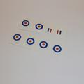 Dinky Toys 722 Hawker Harrier roundals full set (Sticker)