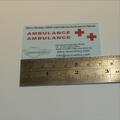 Micro Models G-20 International Ambulance Civilian Waterslide Decals