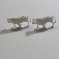 Matchbox Lesney 37d Cattle Truck Pair of White Plastic Bulls