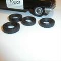 Dinky Toys Black Treaded Sedan 15mm Tyres Pack #4