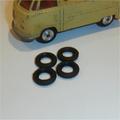 Corgi Toys Black Tires 15mm Early Sedan set of 4 Tyres Pack #7