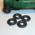 Dinky Toys Small Truck 17mm Smooth Tires 4 Tyres Pack #26