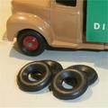 Dinky Toys Small Truck 17mm Smooth Tires 4 Tyres Pack #26