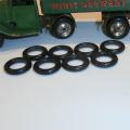 Tri-ang Minic Tires Pressed Steel Hubs Set of 8 20mm Black Tyres Pack #46