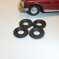 Dinky Toys Later Issue Large Sedan Tires set 4 Black Tyres Pack #93