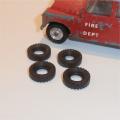 Tri-ang Spot-On Dinky Land Rover Tires set 4 Black Tyres Pack #99