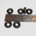 Dinky Toys Military Supertoys Black Block Tread Tires 6 Tyres Pack #116
