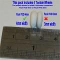 Tootsie Toys 14mm Rubber Wheel 4mm Wide White 4 Tyres Pack #129