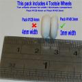 Tootsie Toys 14mm Rubber Wheel 3mm Wide White 4 Tyre Pack #149