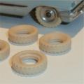 Dinky Toys Cream Treaded Tires set of 4 15mm Sedan Tyres Pack #152