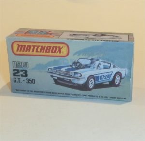 Matchbox 23 Ford Mustang GT 350 Box