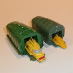 Comparison of Matchbox and Dinky Toys versions of Thunderbird 2 Pod